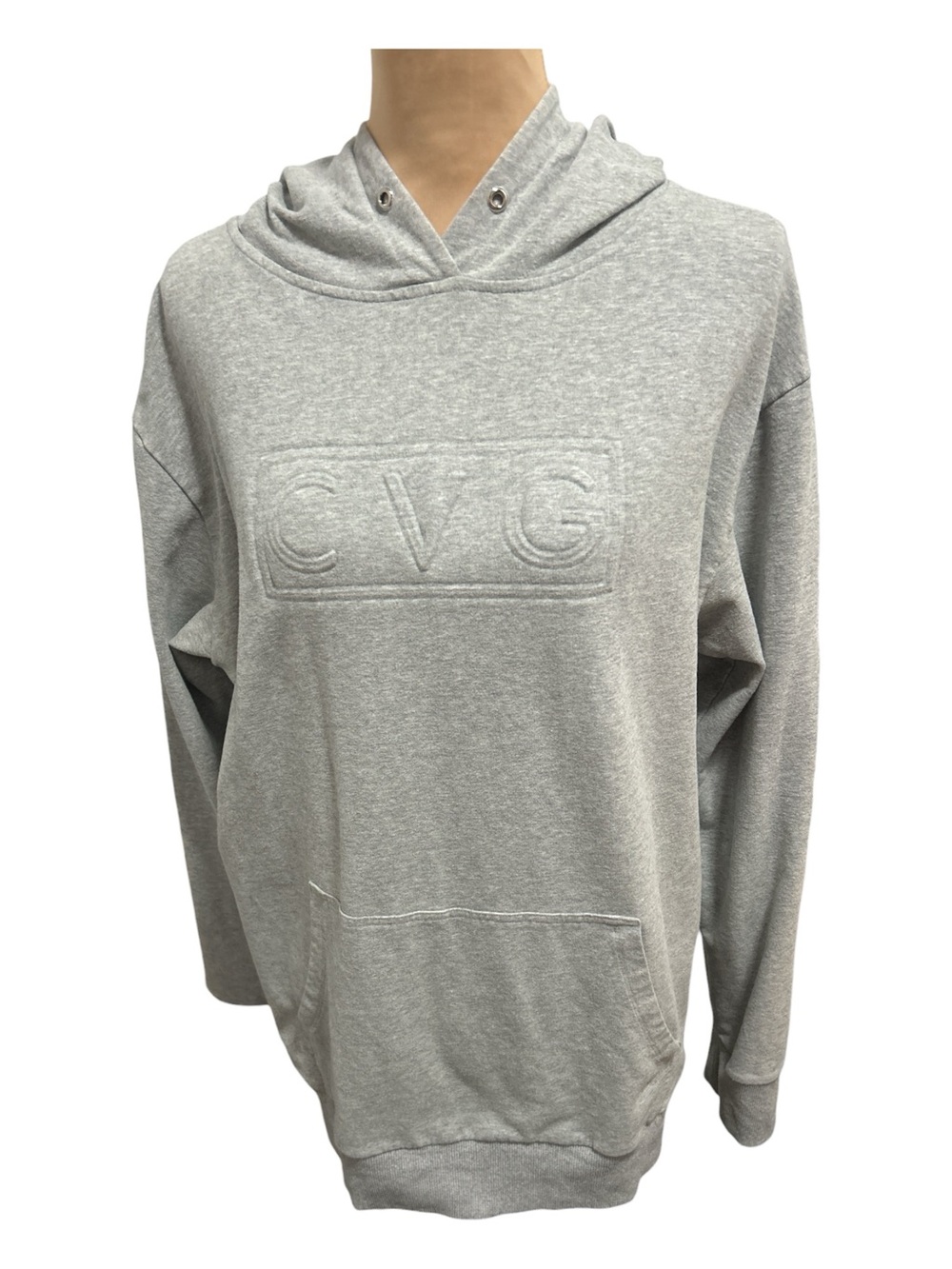CVG Constantly Varied Gear Embossed Hoodie Gray Kangaroo Pocket Size XL *Rare*